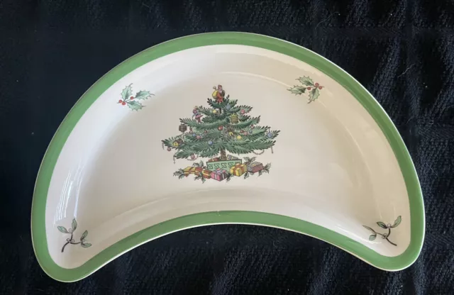 RARE SPODE CHRISTMAS TREE BONE/SALAD PLATES ENGLAND #S3324 Only One Left.