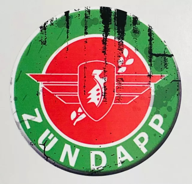 2x Zündapp Aufkleber 8cm KULT Sticker Motorrad Moped Oldtimer Oldschool Mofa TOP