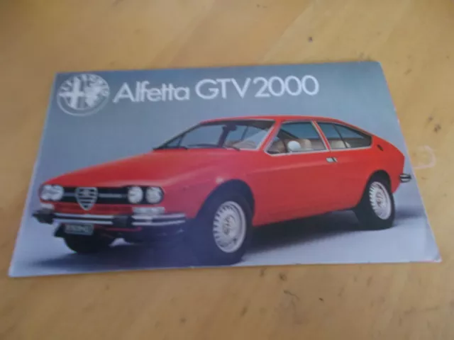 Alfa Romeo Alfetta GTV 2000 Original colour sales brochure GB 7911 1043