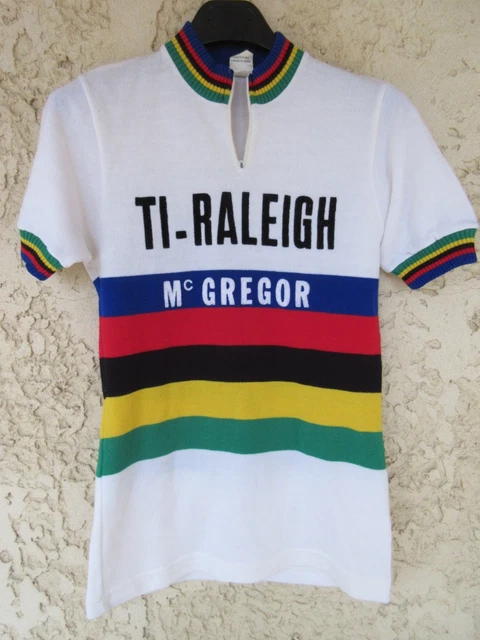 Maillot cycliste Ti Raleigh Mc Gregor Campagnolo acrylique Vintage 80'S - 4 / L
