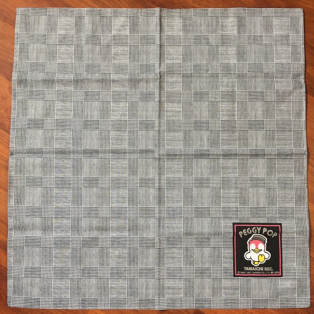 Vintage 1987 Sanrio Peggy Pop Yamaichi Fazzoletto Plaid Sz 15,5 X 15,5 pollici