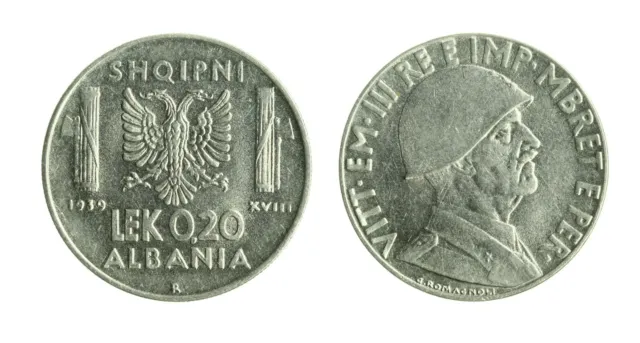 pcc1712_3) ALBANIA Vittorio Emanuele III  (1939-1943) 0,2 LEK 1939