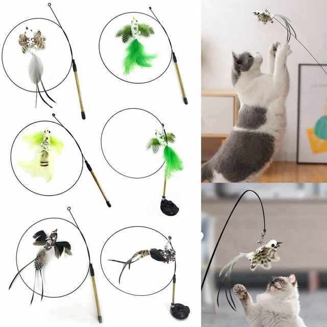 simulation Baguette de chasse-fil Bâton Jouet Chat Chaton Jouets Teaser Plume