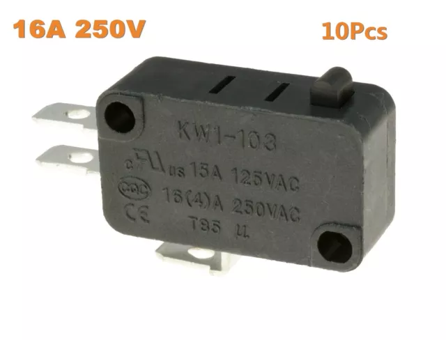 10Pcs Push Button KW1-103 Microswitch SPDT 16A Micro Switch