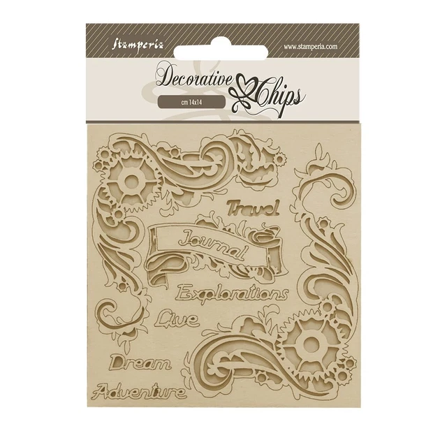 Chips decorativos para diario Stamperia Songs of the Sea 5,5"" x 5,5"" #SCB185