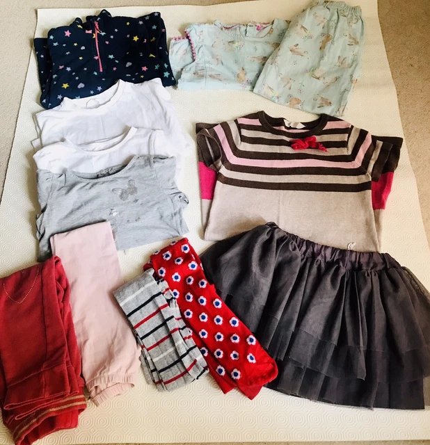 Pacchetto vestiti per ragazze età 6-8 anni, abito, gonna tutù, pile, collant pantaloni ecc.