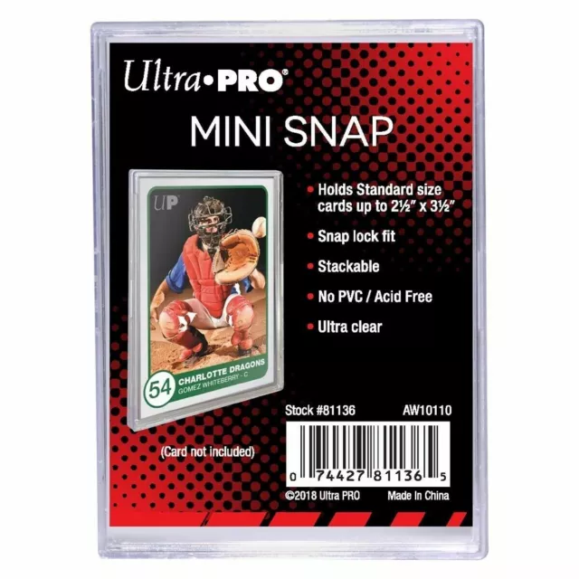 Ultra PRO Mini Snap Case Card Holder Protector Two Piece Clear Stackable (1pc) 3