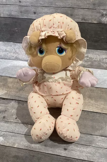 Vintage 1984 Muppet Babies Miss Piggy Plush Pampers 9" Stuffed Animal Hasbro