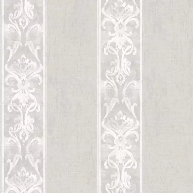 Elsa Taupe Alternating Damask Stripe Wallpaper, 20.5-in by 33-ft, 56.38 sq. ft.