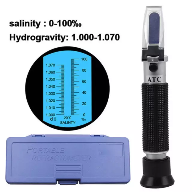 Refraktometer Salzgehalt 0-100 ‰Salzgehalt Handheld Refraktomet ATC für Aquarium