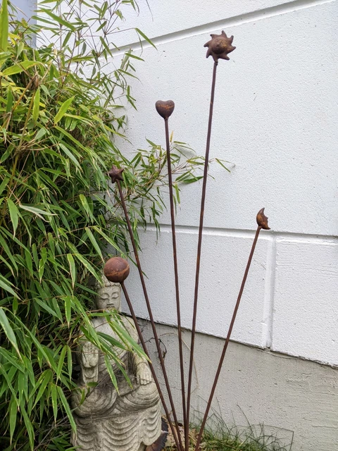 Edelrost Hausnummer Aus Metall - Rostoptik Gartenstecker Handarbeit H40cm
