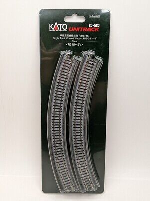 Kato 20-520 N Unitrack 315mm (12 3/8") Radius 45 Single Track Viaduct Curve 2pcs