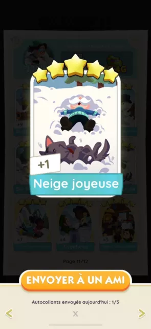 Carte Monopoly Go 5⭐️ joyfull snow, neige joyeuse , rapide et fast delivery