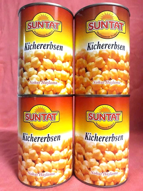4 Boîtes Pois Chiche Cuit - 4 X 400 G - Légumes Secs Vegan Végétarien