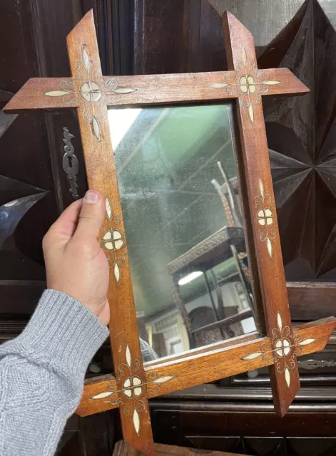 Miroir Ancien Bois Art Africain Maroc Algérie Art Islamique Ancien Glace