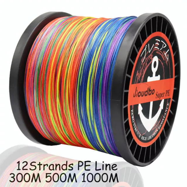 Braid Fishing Line 12 Strands Multicolor Multifilament Braided PE Fishing Line