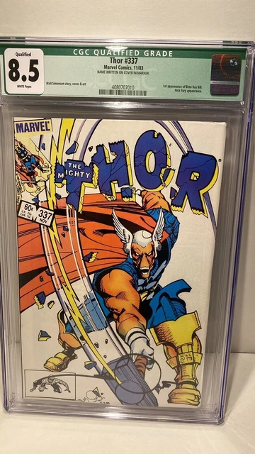 1983 Marvel Thor #337 Cgc 8.5 Vf+ Wp Walt Simonson Signed 1St Beta Ray Bill Rare