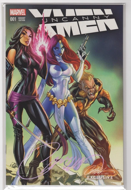 Uncanny X-Men #1 J Scott Campbell Color Variant Signed w/ COA NM