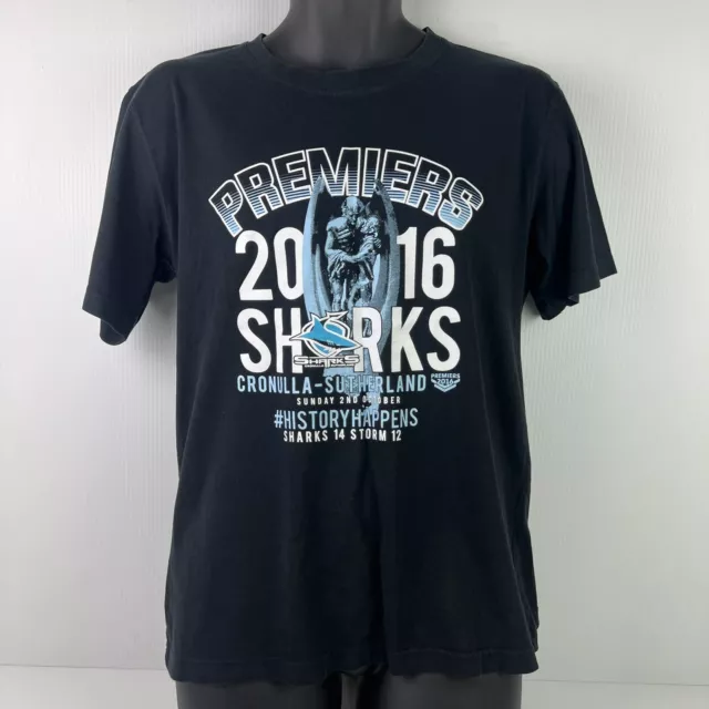 Cronulla Sutherland Sharks NRL Licensed 2016 Premiers Graphic T-Shirt Mens M