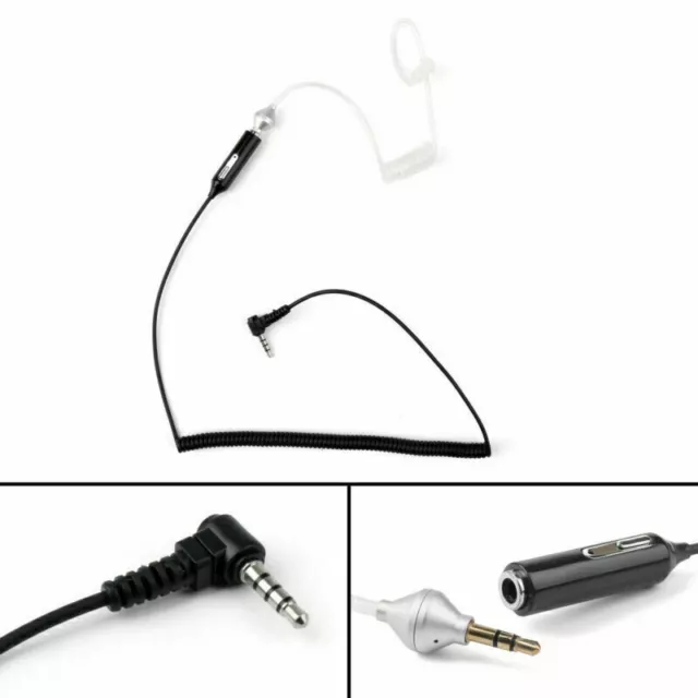 3.5mm Air Tube Headphone Anti-radiation Earphone Bodyguard Headset with Mic UK