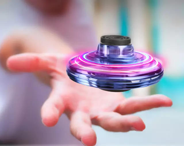 Spin Drone, Spin Mini UFO Fly, Flying Spinner Ledzfly Flay UFO