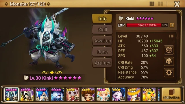 Compte Summoners War Europe, 1 LD - Kinki + 2 Nat 5 Eladriel Nana - 8 jours