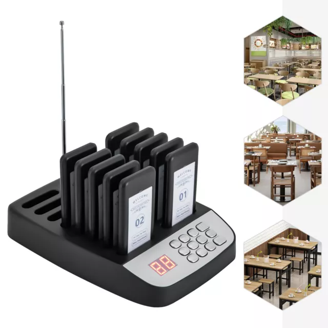 Restaurant Wireless Guest Paging System 10 Beepers Queuing Calling Pager Food US