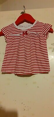 Next Baby Girls Aged 3-6 Months Red And White Striped Top