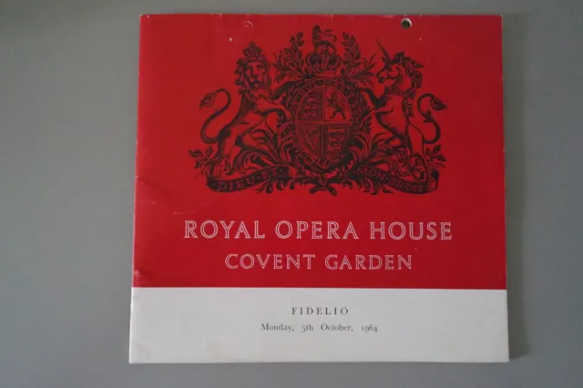 Royal Opera House Covent Garden - Programm FIDELIO L. v. Beethoven 5. Okt. 1964