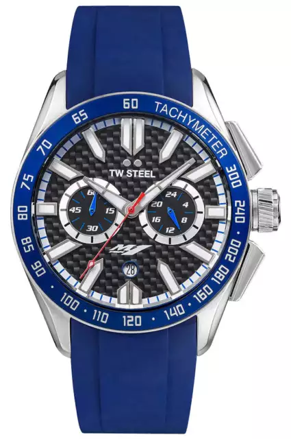 TW Steel Yamaha Factory Racing Chrono Steel Rubber Date Quartz Mens Watch GS3