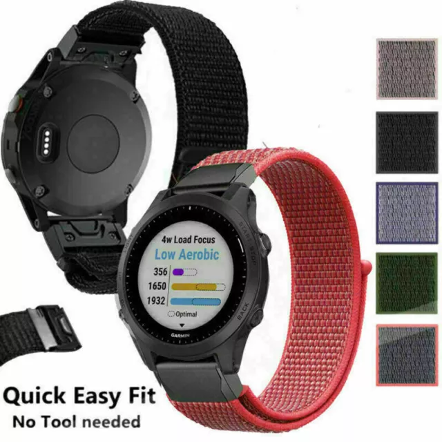 Nylon Bandriemen gewebt weiche Schlaufe für Garmin Fenix 3 5 5X Plus 6 6X Pro Saphir 2