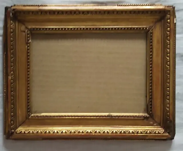 Cadre XIX ème en bois doré avec verre pour dessin ancien