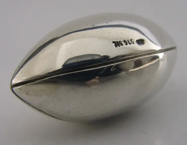 Unusual Heavy Aistralian Solid Silver Rugby Ball Paper Weight Sporting Desk Item