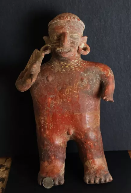Large 14.2" Authentic Nayarit, ca. 300 BCE - 300 CE Pre-Columbian Warrior w/ COA 3