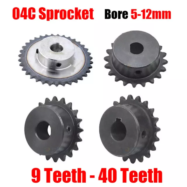 #25 Chain Drive Sprocket 9T to 40T Bore 5-12mm Pitch 6.35mm 04C Sprocket Wheel