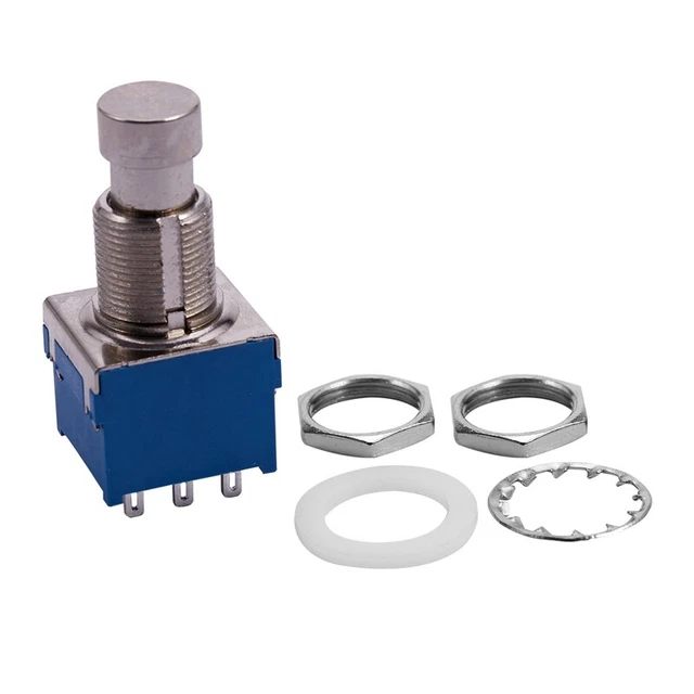 GUITAR EFFECTS 9PIN Latching Pedal Footswitch Foot Switch Blue W5B6 6