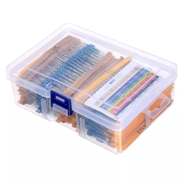 2600Pcs 130 Values 1/4W 0.25W 1% Metal Film Resistors Assorted  Kit H8U9