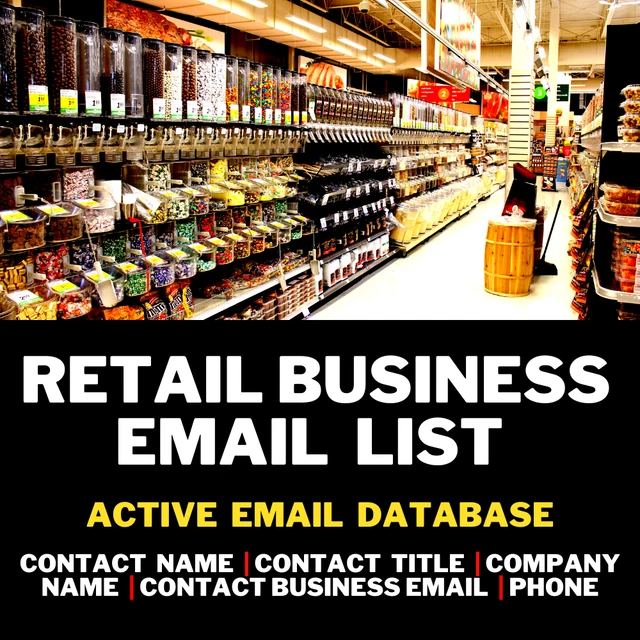 Retail Business Database, B2B, b2c Active Email List, Mailing List,Fast Delivery