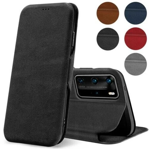 Étui Livre Flip Cover Pour Huawei P40 Pro - Cuir Synthétique, Ultra-mince, Avec Compartiment Carte, Neuf Zovonic