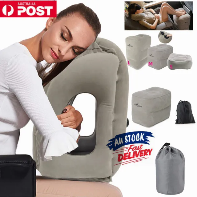 Inflatable Foot Rest Travel Plane Cushion Office Home Leg Pillow Relax Support**