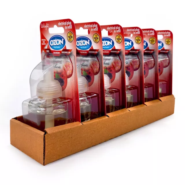 (184,21 EUR/l) 6 x Ozon Duftölflakon Delight für Air Wick Duftstecker Beeren