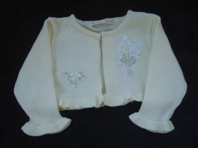 American Princess Infant Girl's Dress Sweater/Shrug Yellow With Sequins Sz 12 Mo