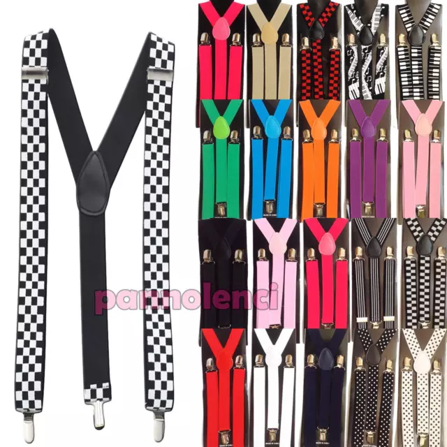 Bretelle donna uomo straccali suspenders regolabili elastiche ballo danza BR-01