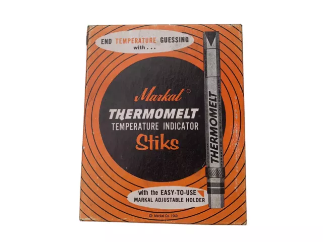 FOUR NEW MARKAL THERMOMELT TEMPERATURE CRAYONS IN BOX - Range 52 deg C / 125F 