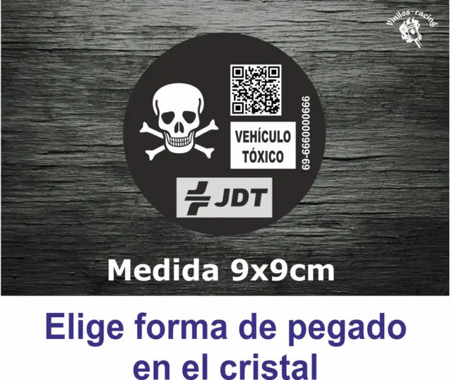 Pegatina Vinilo Sticker Decal Distintivo Ambiental Coche Vehiculo Toxico DGT JDT