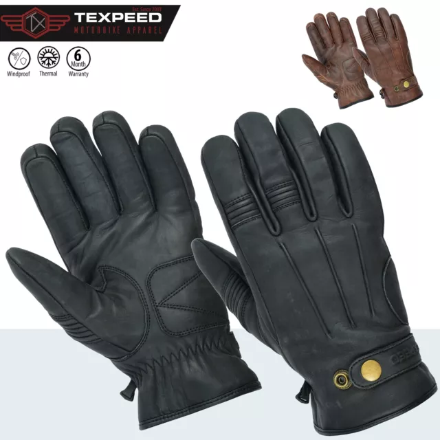 Motorrad Motorrad Lederhandschuhe warm weich mit Original Biker 3M Thinsulate