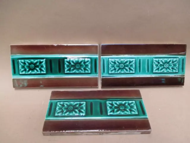 Tiles, Majolica, Art Nouveau, Art Deco, England, border tile, antique, vintage