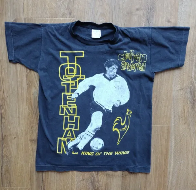 Vintage 90s Tottenham Hotspur T Shirt Spurs Darren Anderton Single Stitch YXL