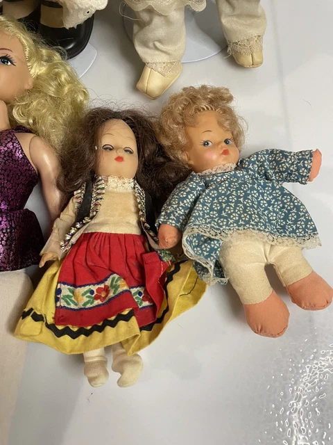 Vintage Doll Lot Porcelain Plastic Bisque Cloth Mystery Scary Dolls Glass Eyes 11