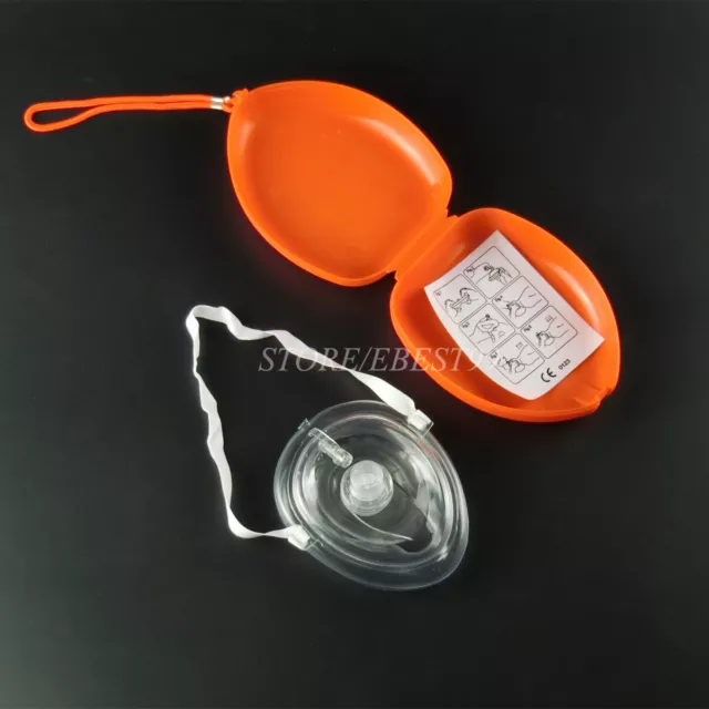 1x Orange CPR Pocket Face Shield Resuscitator Rescue cpr kit Face shield